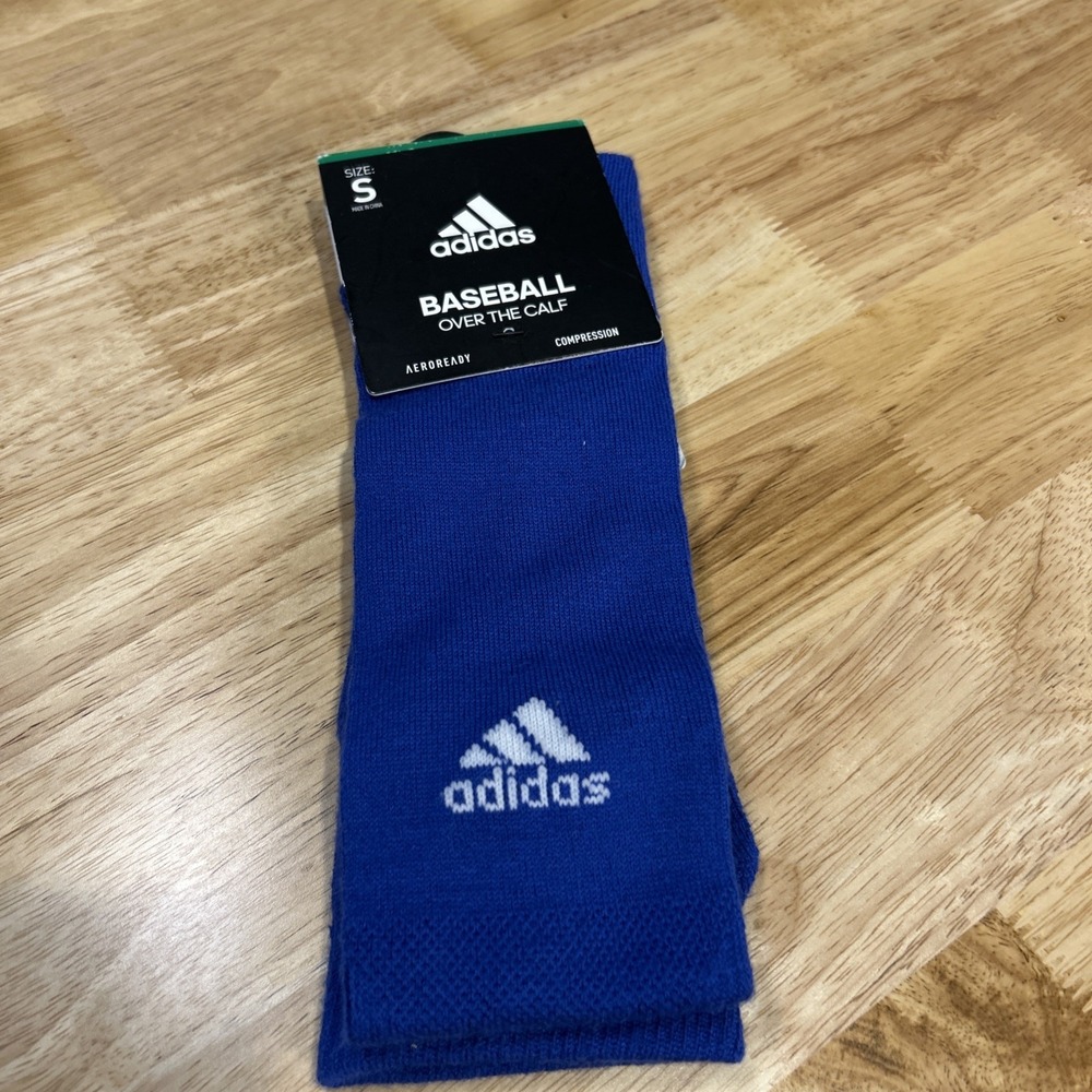 Adidas Small Baseball Over The Calf Socks Aeroready Blue Athletic Socks NEW